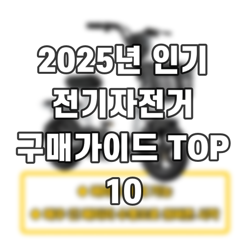 2025년 인기 전기자전거 구매가이드 TOP 10