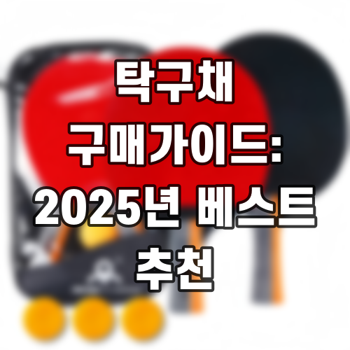 탁구채 구매가이드: 2025년 베스트 추천